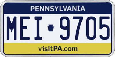 PA license plate MEI9705