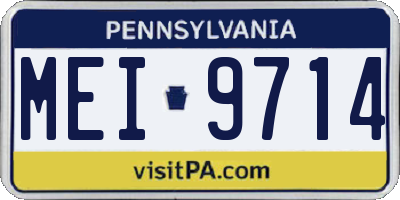 PA license plate MEI9714