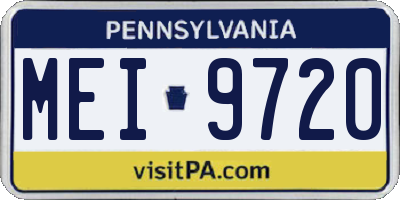 PA license plate MEI9720