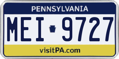 PA license plate MEI9727