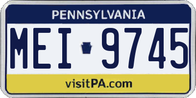 PA license plate MEI9745