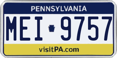 PA license plate MEI9757