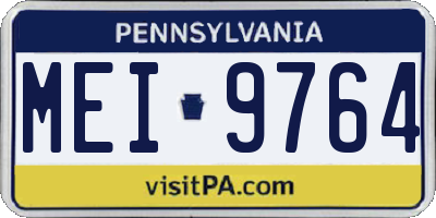 PA license plate MEI9764