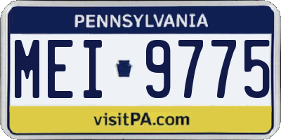 PA license plate MEI9775