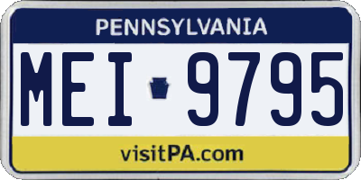 PA license plate MEI9795