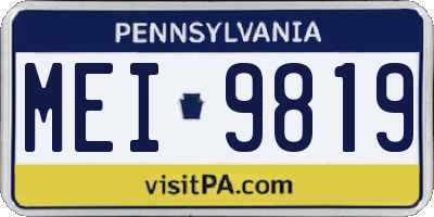 PA license plate MEI9819