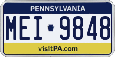 PA license plate MEI9848