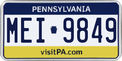 PA license plate MEI9849
