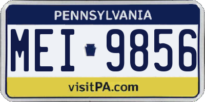 PA license plate MEI9856
