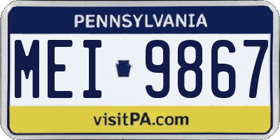 PA license plate MEI9867