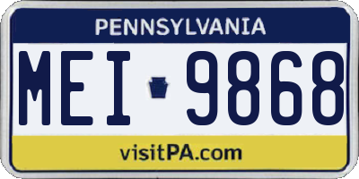 PA license plate MEI9868