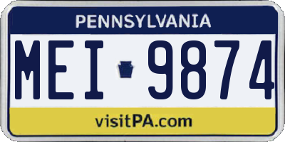 PA license plate MEI9874