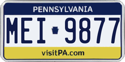 PA license plate MEI9877
