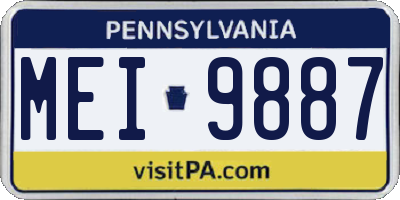 PA license plate MEI9887