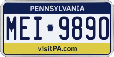 PA license plate MEI9890