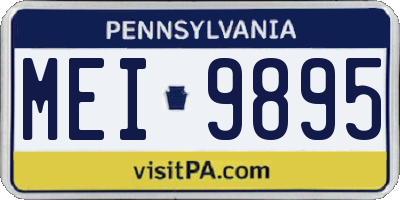 PA license plate MEI9895
