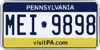 PA license plate MEI9898