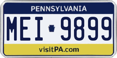 PA license plate MEI9899