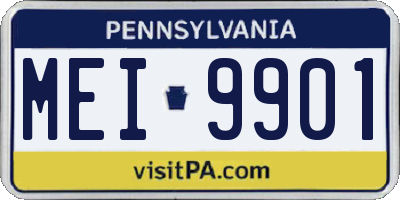 PA license plate MEI9901