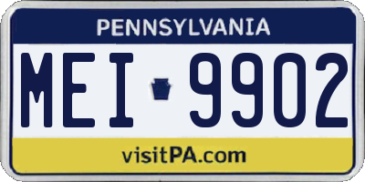 PA license plate MEI9902
