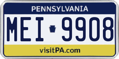 PA license plate MEI9908
