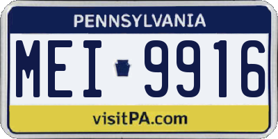 PA license plate MEI9916