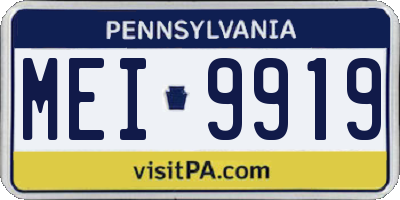 PA license plate MEI9919