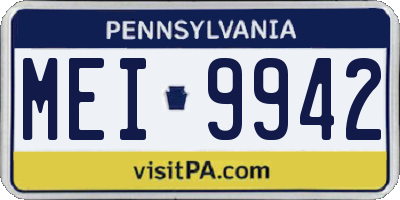 PA license plate MEI9942