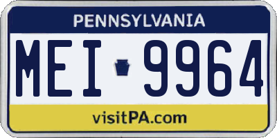 PA license plate MEI9964