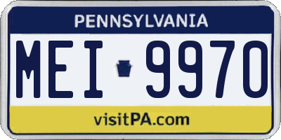 PA license plate MEI9970