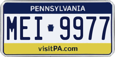 PA license plate MEI9977