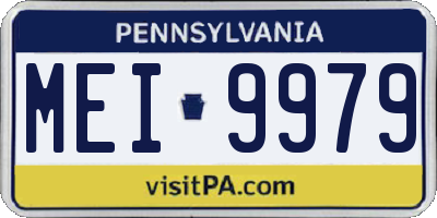 PA license plate MEI9979