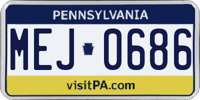 PA license plate MEJ0686