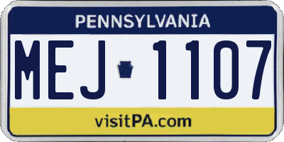 PA license plate MEJ1107
