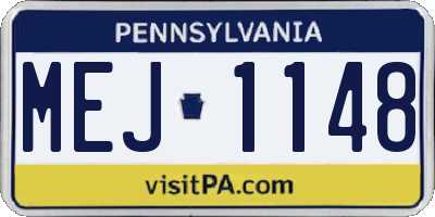 PA license plate MEJ1148