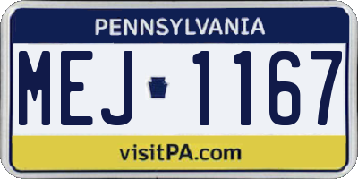 PA license plate MEJ1167