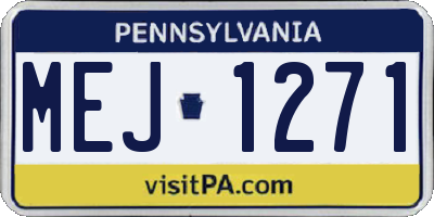 PA license plate MEJ1271
