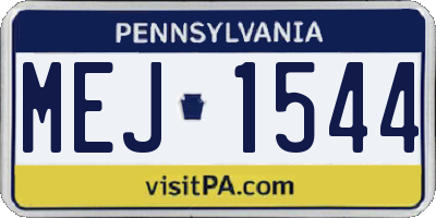 PA license plate MEJ1544
