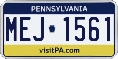 PA license plate MEJ1561