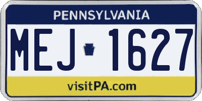 PA license plate MEJ1627