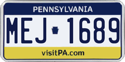 PA license plate MEJ1689