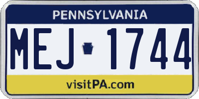 PA license plate MEJ1744