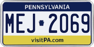 PA license plate MEJ2069