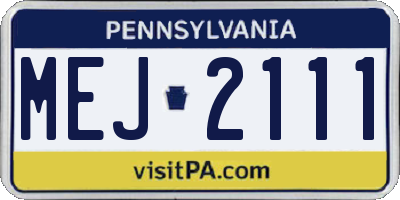 PA license plate MEJ2111