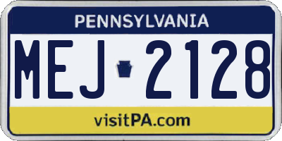 PA license plate MEJ2128