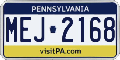 PA license plate MEJ2168