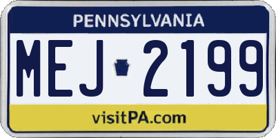 PA license plate MEJ2199