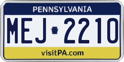 PA license plate MEJ2210