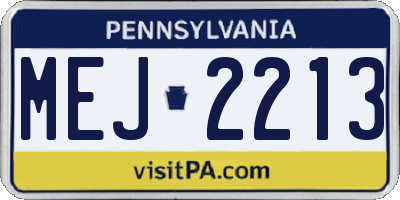 PA license plate MEJ2213