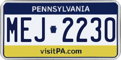 PA license plate MEJ2230